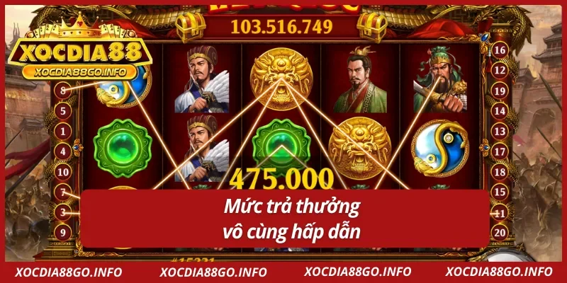 Tỷ lệ thưởng cực hot tại nổ hũ Tam Quốc